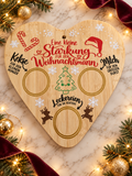 Weihnachtsbrettchen „Stärkung für den Weihnachtsmann“ – Bambus-Herz