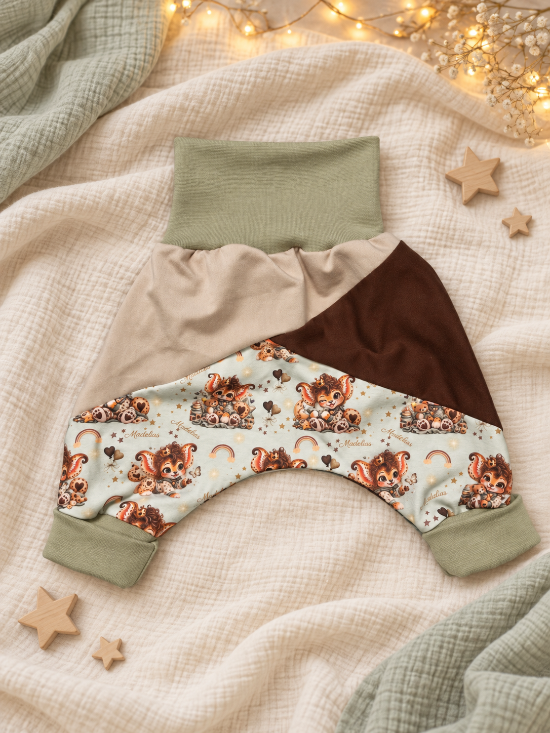 Madelias Lias Baby-Pumphose Mint – Unikat Gr. 56/62
