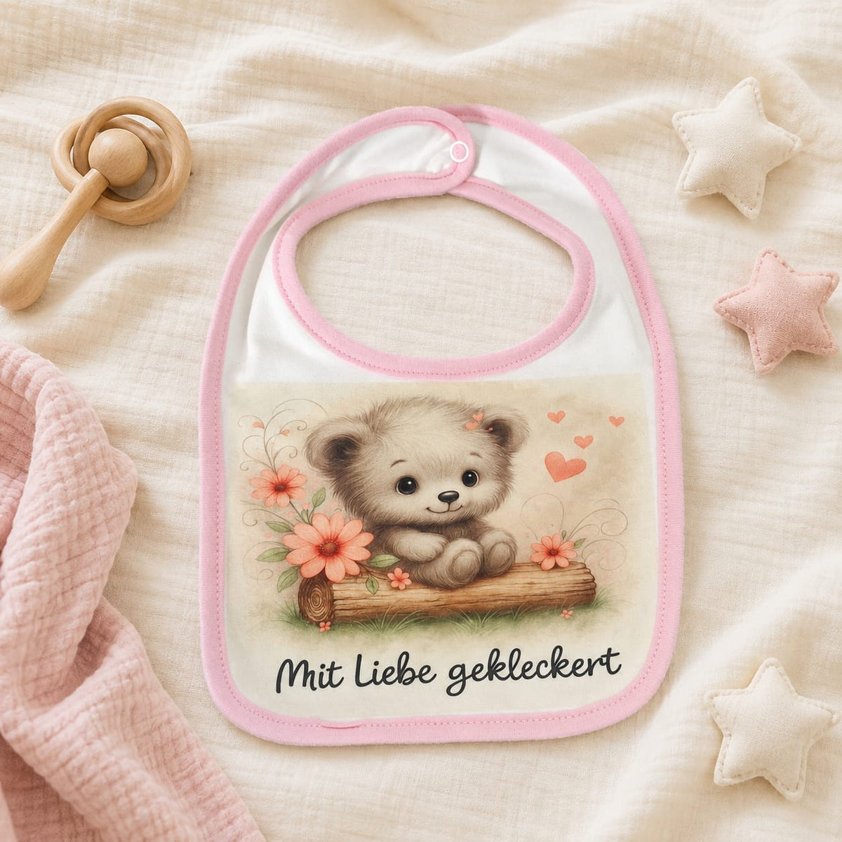 Personalisiertes Baby-Lätzchen mit Wunschmotiv