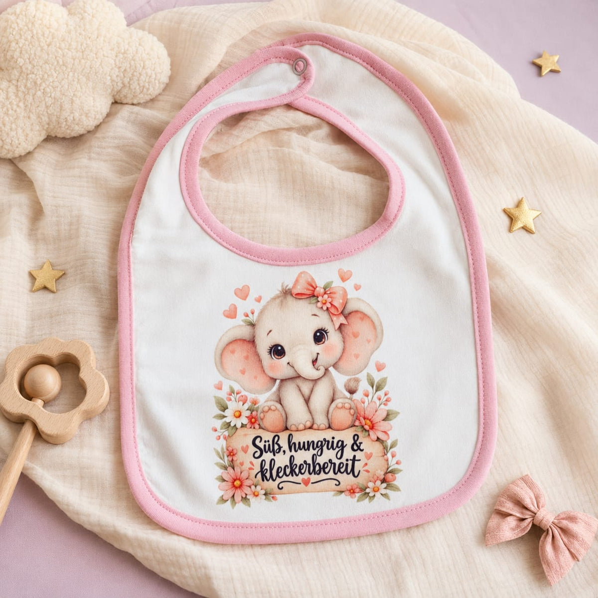 Personalisiertes Baby-Lätzchen mit Wunschmotiv